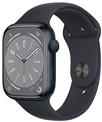Apple Watch Series 8 (GPS, 45mm) Midnight Aluminum Case with Midnight Sport Band (Renewed Premium)