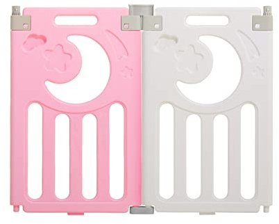 Dripex Laufstall Baby, 2 paneele, Laufgitter Baby, Playpen, Laufstall in Anpassungsfähiger Form, Laufgitter aus Kunststoff, Rosa