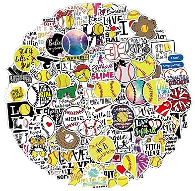 Toyvian 100stücke Teiliges Baseball-Sticker Langlebigem Vinyl Mit Graffiti-Design Selbstklebend Für Skateboard Laptop Gepäck Coole Sportmotive Als Geschenk Für Jugendliche Und DIY-dekorati