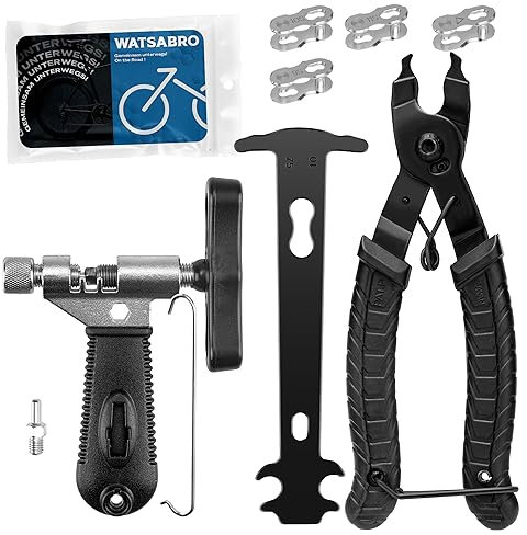 WATSABRO Kettennieter Fahrrad,Fahrradketten Nieten und Kettenschloss Zange,4 Paar Fahrradketten Nieten,Fahrradketten Reparatur Set 2.0 für 6-12 Fach Fahrradkette Werkzeug Set