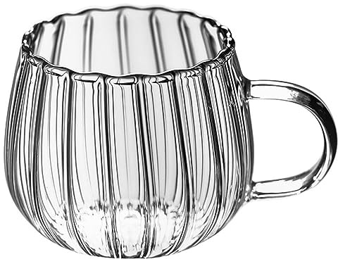 HEMOTON Tasses À Café Vintage Avec Poignée Tasses À Café En Verre Borosilicate Transparent Pour Cappuccino Thé Légères Et Allant Au -Ondes