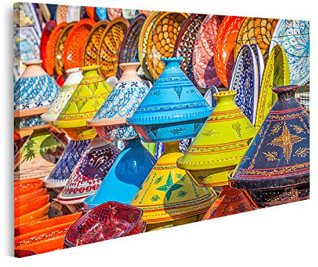 islandburner Prime Bild auf Leinwand Tajines Markt Marrakesch Marokko Afrika Bilder Wandbilder Poster