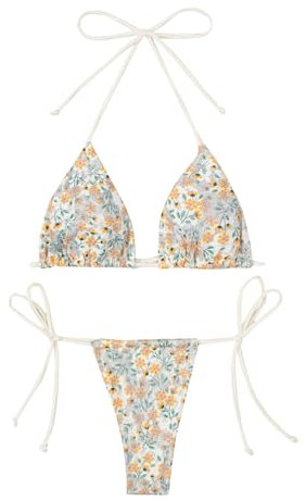WILLBEST Blumen Damen unterwäsche Badeanzug Damen Sport ausgefallene Bikinis bikiki Badeanzug Bikini Oberteil bauchweg Bikini Set high Waist zum schnüren pi