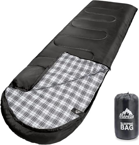 MEREZA Schlafsäcke XL für Herren, groß, breit, für Camping, große und große Schlafsäcke für Damen und Erwachsene, warm mit Kompressionssack, kaltes Wetter und warm