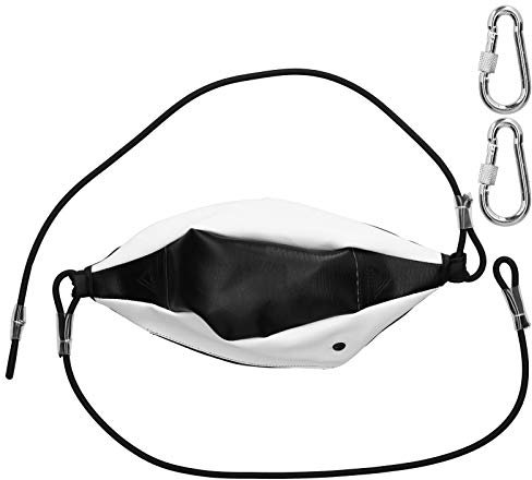 Glomora Boxball, hängende Schlagtrainingsgeräte, Fitness-Übungstasche mit doppeltem Ende, Fitnesszubehör für Reaktion, Beweglichkeit und Hand-Auge-Koordinationstraining (Black and White)