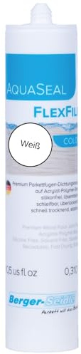 Berger-Seidle AquaSeal FlexFill Color, sigillante colorato per parquet a base d'acqua, privo di solventi e silicone (bianco, 310 ml)