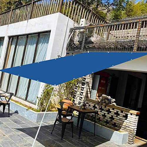 Outdoor Terrassenüberdachung Schattensegel 3,5 x 10 m Wasserdicht Sonnenschutz Stoff blockiert 98% UV-Strahlen Blau Schattennetz mit 4 Seilen für Sichtschutz und Sonnenschutz
