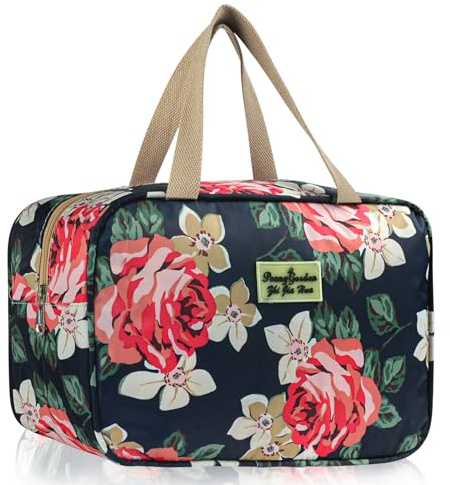 Aucuu Toiletry Bag, Portable Waterproof Toile-Try Kit, Large Full Size Toiletry Bag, Travel Hand-Held Make up Wash Bags, Cosmetic Organizer, Bathroom Storage Case for Travel, Camping for Women Girl