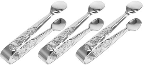TOYANDONA 3 pièces Pinces en acier inox pour sucre glaçons et biscuits résistantes à la corrosion légères et faciles à utiliser pour bars restaurants et cuisine 3 pcs