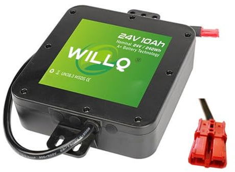 WILLQ Electric Wheelchair Battery 24V 6Ah 8Ah 10Ah 12Ah Rechargeable Li-ion Battery for 0-288W Foldable Mobility Scooter Motor with Anderson or GX20 Plug,Anderson,24V6Ah