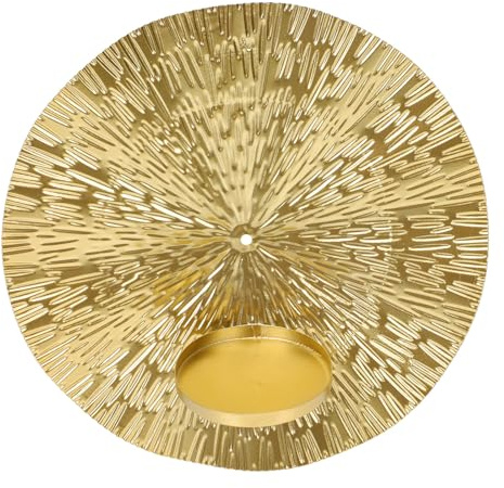 Veemoon Candelabro de Pared Metálico Redondeado Grande para Decoración de Interiores, Soporte para Velas de Té, Adorno Creativo para Hogar y Restaurante, Accesorio Decorativo Resistente