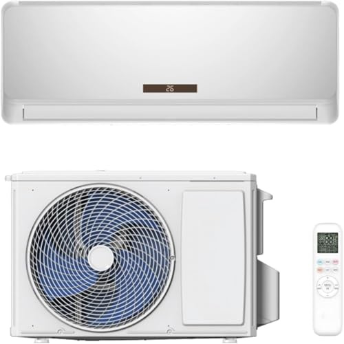 GYMAX Aire Acondicionado Split, Equipo con Función de Calefacción, WiFi y App, Equipo Split Silencioso con Refrigerante R32 y Material de Montaje (12000BTU)