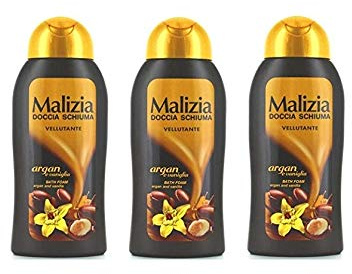 3x MALIZIA Duschschaum Vellutante Argan e Vaniglia 300ml