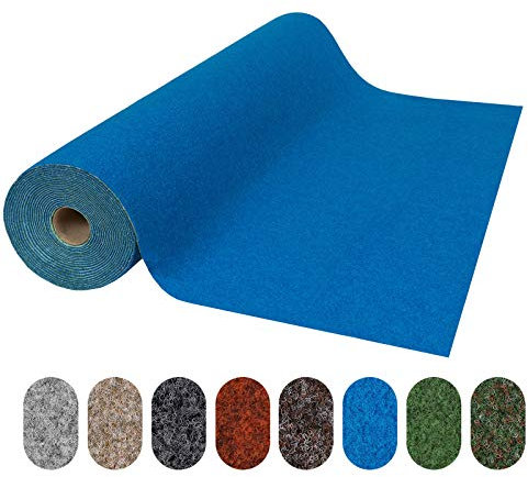 Floordirekt Rasenteppich Farbwunder Park | Balkonteppich | Strapazierfähig & witterungsbeständig | Kunstrasenteppich für Terrasse, Balkon und Freizeit | Outdoor (Blau, 100 x 600 cm)