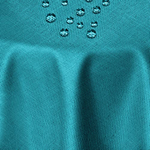 DecoHomeTextil Leinen Optik Tischdecke Oval 135 x 180 cm Petrol Türkis | wasserabweisend, fleckenabweisend, abwaschbar, Lotuseffekt
