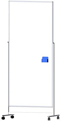 Vivol Mobile Trennwand Whiteboard 200x90cm - Doppelseitig und Magnetisch (Weiß)