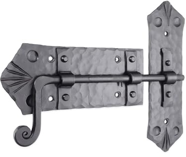 Infinity Decor Victorian Style Iron Cabinet Slide Lock Bolt Heavy Duty Matt Black Privacy Bolt for Cupboard Wardrobe Door Furniture Hardware