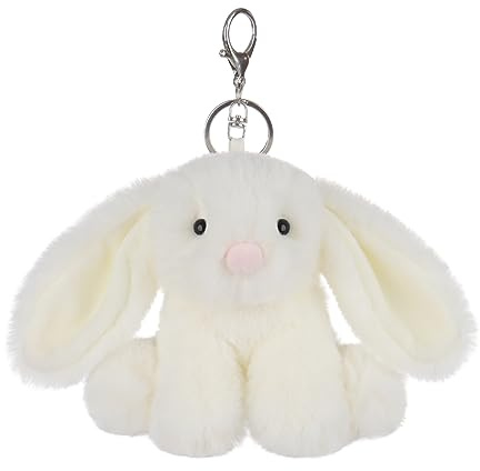 Apricot Lamb Hase Kaninchen vid bunny keychain Netter Schlüsselanhänger, weich gefüllte Plüsch Schlüsselanhänger Spielzeug für Kinderrucksack, Geldbörse, 11 cm