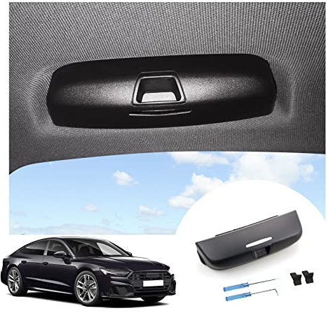 LFOTPP Sonnenbrillenhalter Brillenetui für AUD-i A3 8V A4 B8 B9 A5 A6 C7 C8 Q3 8U Q5 Q7, Auto Zubehör Sonnenbrillen Brillenhalter Aufbewahrungsbox Organizer (Schwarz)