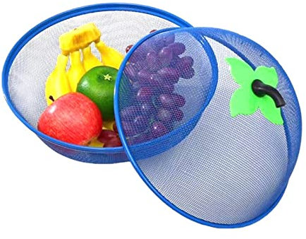 luckxuan Obstkorb Langlebiger Obstkorb Küchengitter frischer Gemüseschale Esstisch Obstnetzkorb Lagerkorb Korb Obstschale (Color : Blauw)