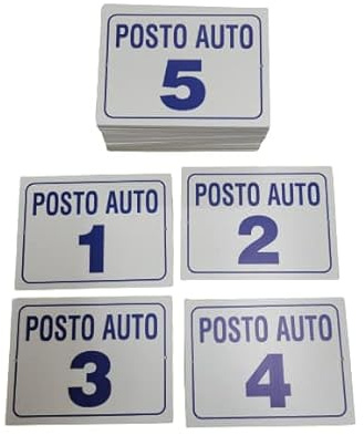 ricevi 10 PEZZI, targa FOREX posto auto per condominio numerata da 1 a 5 o numeri a scelta targa 20x15 CM da appendere in parcheggio in omaggio 1 portachiavi corni