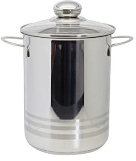 Elo 2261626 - Pentola per asparagi, pentola per asparagi, pentola da forno universale Elo lucido, diametro 16 cm, in acciaio inossidabile, argento, 16 x 21,5 cm