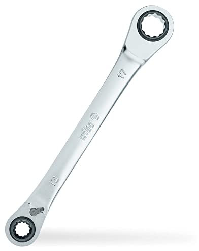 Wiha Chiave a cricchetto a doppio anello 4 in 1 I commutabile I SW 10 13 17 19 mm I con 72 denti I Multicricchetto (45421)