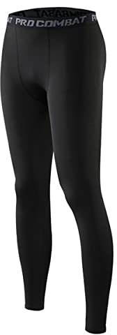 Smatstyle Pantaloni a Compressione da Uomo Calzamaglia per Compressione Sportiva Base Layer Calzamaglie Sportive Leggings Uomo Pantaloni Fitness Running Tights for Gym Jogging (L, Nero)