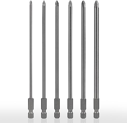 CPROSP Lot de 6 Embouts de Tournevis à Tête Cruciforme Magnétiques 150 mm avec Sac de Rangement
