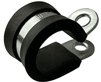 Boltza® W1 Zinc Plated Mild Steel Rubber Lined P Clips Hose Pipe Clamp P-Clips 60mm x20