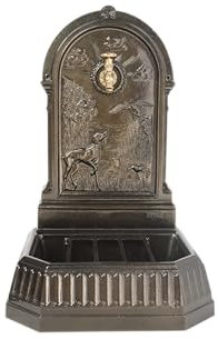 Wandbrunnen Die Jagd im Sumpf“, antike Bronze, mit Messinghahn H.87