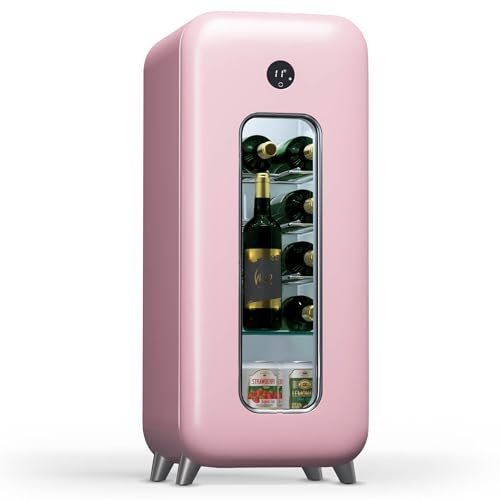 Klarstein Vinoteca para Vinos, Nevera Vino Una Zona, Botellas Vino, Proseco y Cervezas, Vinoteca Pequeña Puerta Cristal para Interior y Exterior, Nevera para Vinos Capacidad 15 Botellas