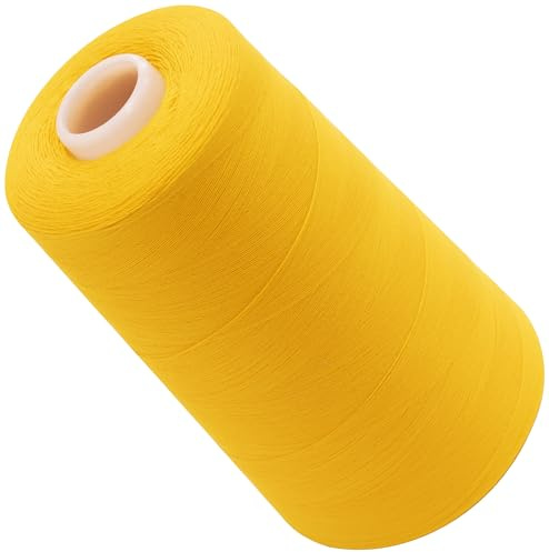 Aerzetix – C72107 – sytrådkon 120 (40/2) 4 000 m – tillverkad av polyester – konfektion, kortvarig, garn, snöre, sömnad, kläder, tråd – färg gul – intensiv