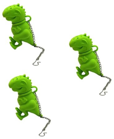 TOPBATHY 3pièces Infuseur à Thé Silicone Dinosaure Vert Diffuseur à Thé Ludique Pour Vrac Accessoire De Cuisine Créatif Et Facile à Nettoyer
