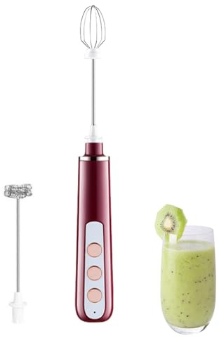 Rurunklee Mousseur à lait rechargeable par USB avec 2 fouets, mélangeur pour café, matcha, latte, cappuccino, chocolat chaud