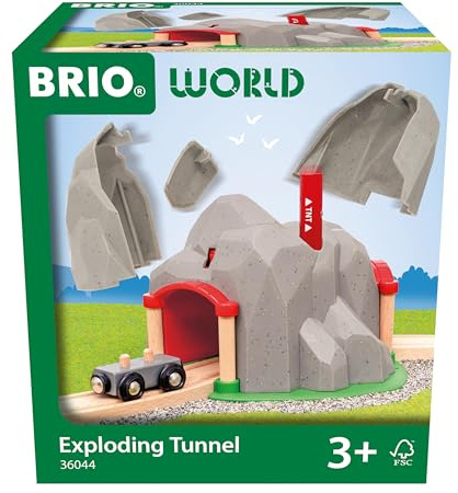 BRIO World Tunnel mit Sprengfunktion - Spielzeug ab 3 Jahre | BRIO Holzeisenbahn-Zubehör, Kleinkindspielzeug, Geschenk für Jungen und Mädchen