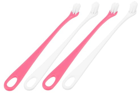 Supvox Hundezahnbürsten zur Zahnreinigung Ergonomischer Griff 4 Stück aus ABS Leicht für Hunde und Welpen