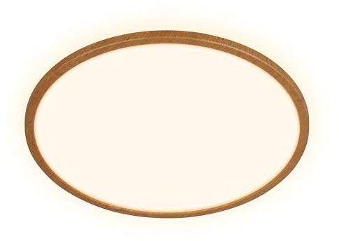 BRILONER - LED Deckenlampe mit indirektem Licht, flach, warmweißes Licht, Lampe, Deckenleuchte, Wohnzimmerlampe, LED Panel, Küchenlampe, Schlafzimmerlampe, 42x3 cm, Rahmen in Holzoptik