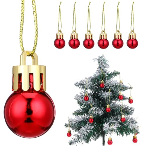TOPBATHY Mini Weihnachtskugeln 24 Stück – 20mm Christbaumkugeln aus Kunststoff, Kleine Weihnachtsbaumkugeln für Weihnachtsbaum, Kränze, Hochzeit & Party Deko