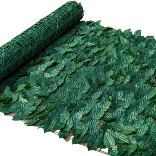 XUCZHAI 50X100cm Künstliche Efeuhecke Grüne Blatt Zaunpaneele Faux Sichtschutzzaun Bildschirm for Haus Outdoor Garten Balkon Dekoration(Radish)