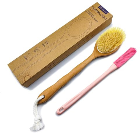 Shower Brushes,1 SPA Set Bath Long Handle Back Scrubber Body Exfoliator for Back, Feet, Cellulite, Lymphatic Drainage - Exfoliating Massager.Suitable for All Kinds of Skin.