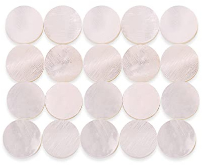 6mm Inlay Dots Markers, White Pearl Shell Material, Small Size and Light Weight, Color Fast and Robust, Eye Catching Guitar Fretboard Decor for Guitar, Ukulele, Mandolin, Banjo