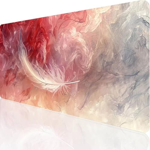 Grau Mauspad XXL 1000x500x3mm, Groß Gaming Mauspad Baum Des Lebens Vernähte Kanten, Wasserdicht und Rutsch Mousepad PC Laptop verbessert Präzision und Office Schreibtischunterlage/Tischunterlage U-T-V