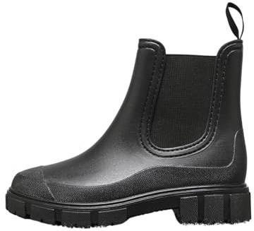 NovaNest Women’s Waterproof Chelsea Boots – Slip-On Ankle Wellies for Rain & Outdoor Use, Durable Non-Slip Sole, UK Sizes 3-7.5