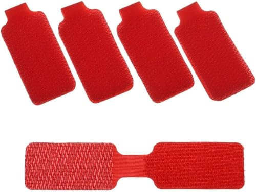 Etiquetas for marcar cables, numeración de cables, 5 piezas de pegatinas de red autoadhesivas impermeables y coloridas for organizar cables eléctricos, etiquetas de identificación(Red Unwritable)