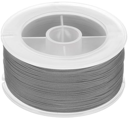 PATIKIL 0.8 Mm X 65 Metros Cuerda para Pulseras Gris Oscuro | Hilo Nylon Trenzado Cuerda Para Nudos Chinos Para Fabricación Joyería Abalorios Collares Persianas Móviles Viento, Hilo Nylon