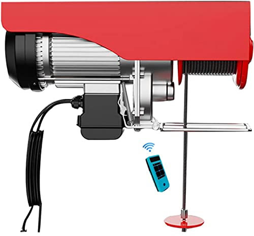 NIYNRDE Paranco Elettrico Sollevamento, Verricello Elettrico 220V per Uso Domestico, con Interruttore Arresto Emergenza con Telecomando Linea, per Uso Commerciale/Casa/Magazzino/Garage,1020w,20m