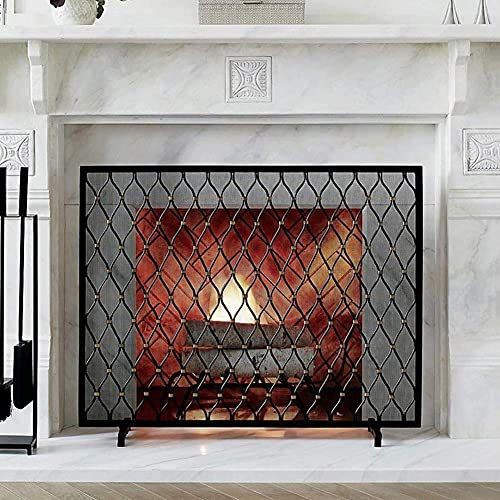Grille de Protection pour cheminée, Protection de sécurité Robuste pour cheminée, Panneau de Protection Simple en Fer autoportant pour barrière/cuisin