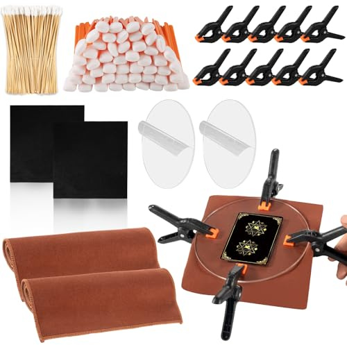166 Pcs Card Cleaning Kit–Premium Trading Card Cleaning Kit & Card Flattening Kit for TCG & Sports Card Collectors–Protect, Clean & Restore