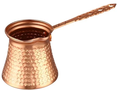 Caffettiera turca Cezve, caffettiera vintage in alluminio con manico lungo e motivo martellato per caffè greco e arabo